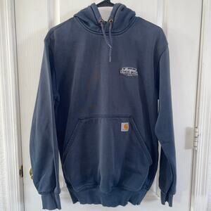 Carhartt Original Fit Hoodie Mens S Gray Workwear Pullover Logo